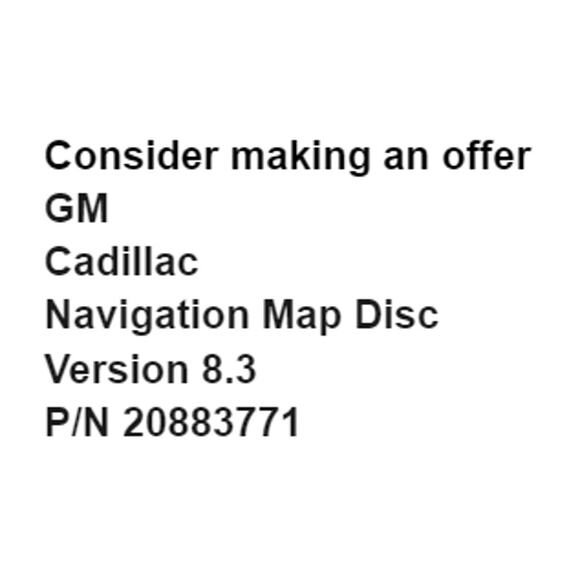 GM Cadillac Navigation Map Disc Version 8.3 Part Number 20883771 - Picture 2 of 8